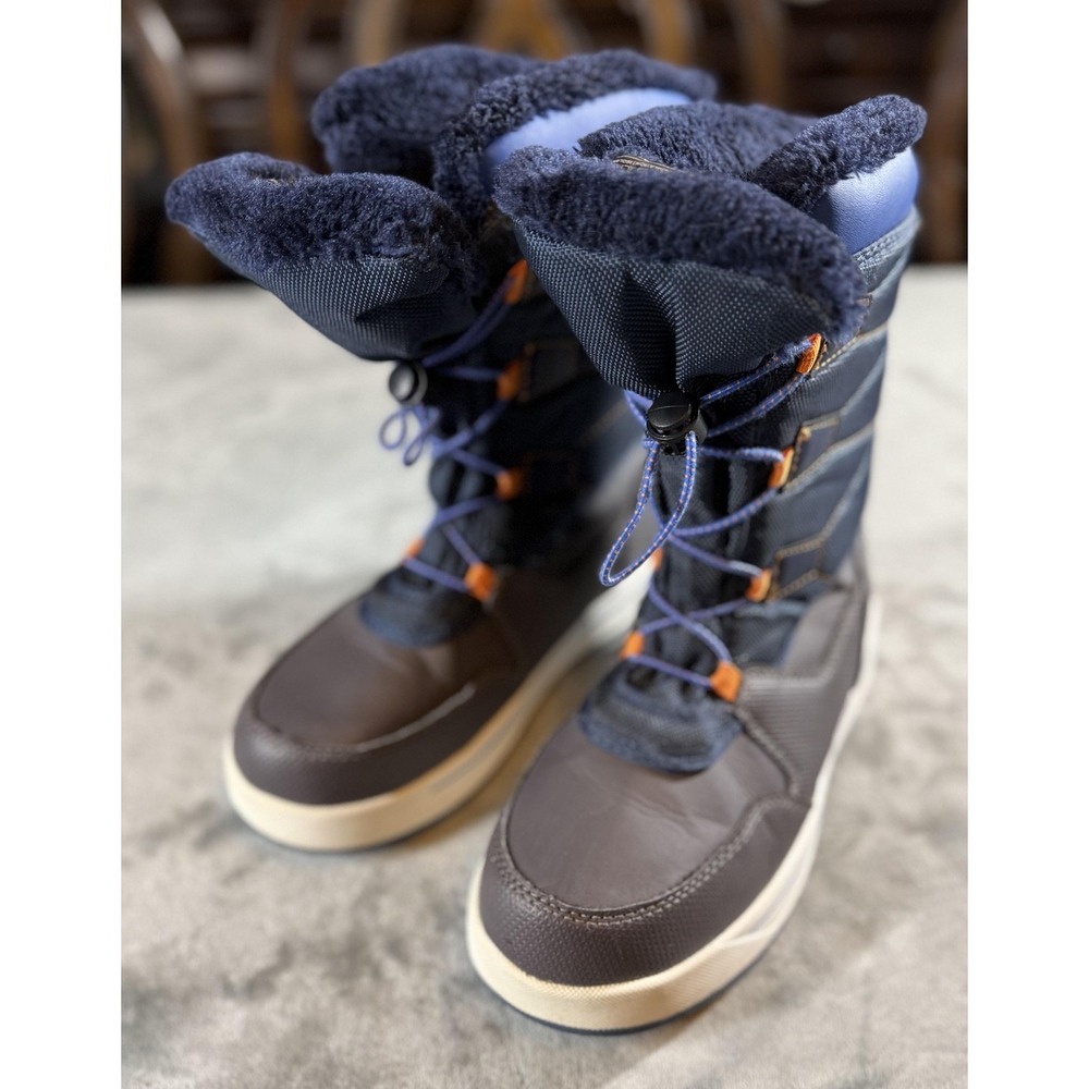 Wonder Nation Snow Boots Youth Size 2.5 Blue Gray 3M Thinsulate Water Resistant